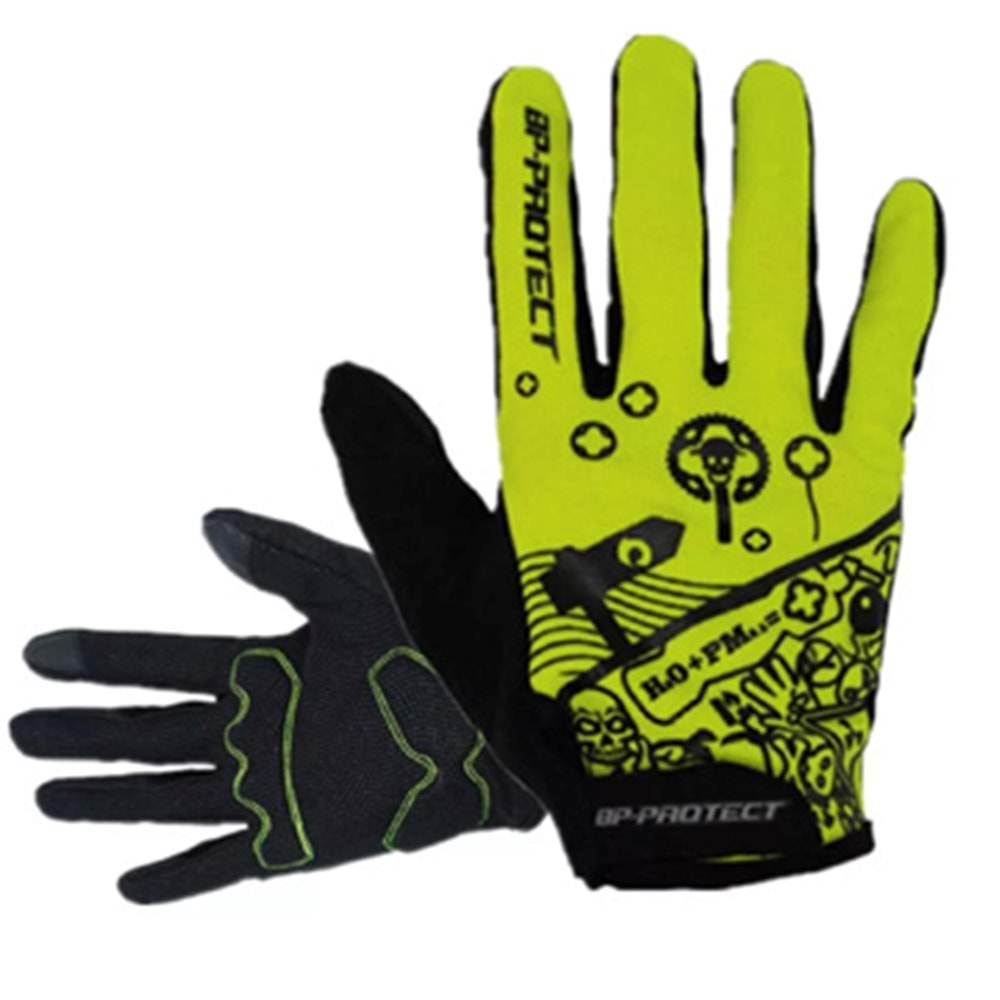 XBYC HJ0273 UZUN PARMAK BİSİKLET ELDİVENİ - SİYAH YEŞİL - L