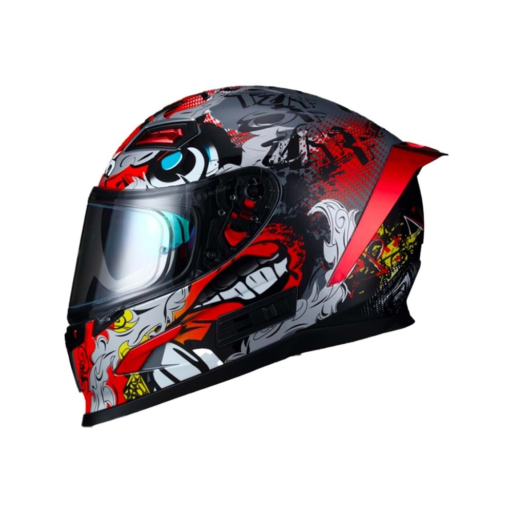 SWAY 817 B503 VİZÖRLÜ KAPALI SİYAH KIRMIZI X LARGE