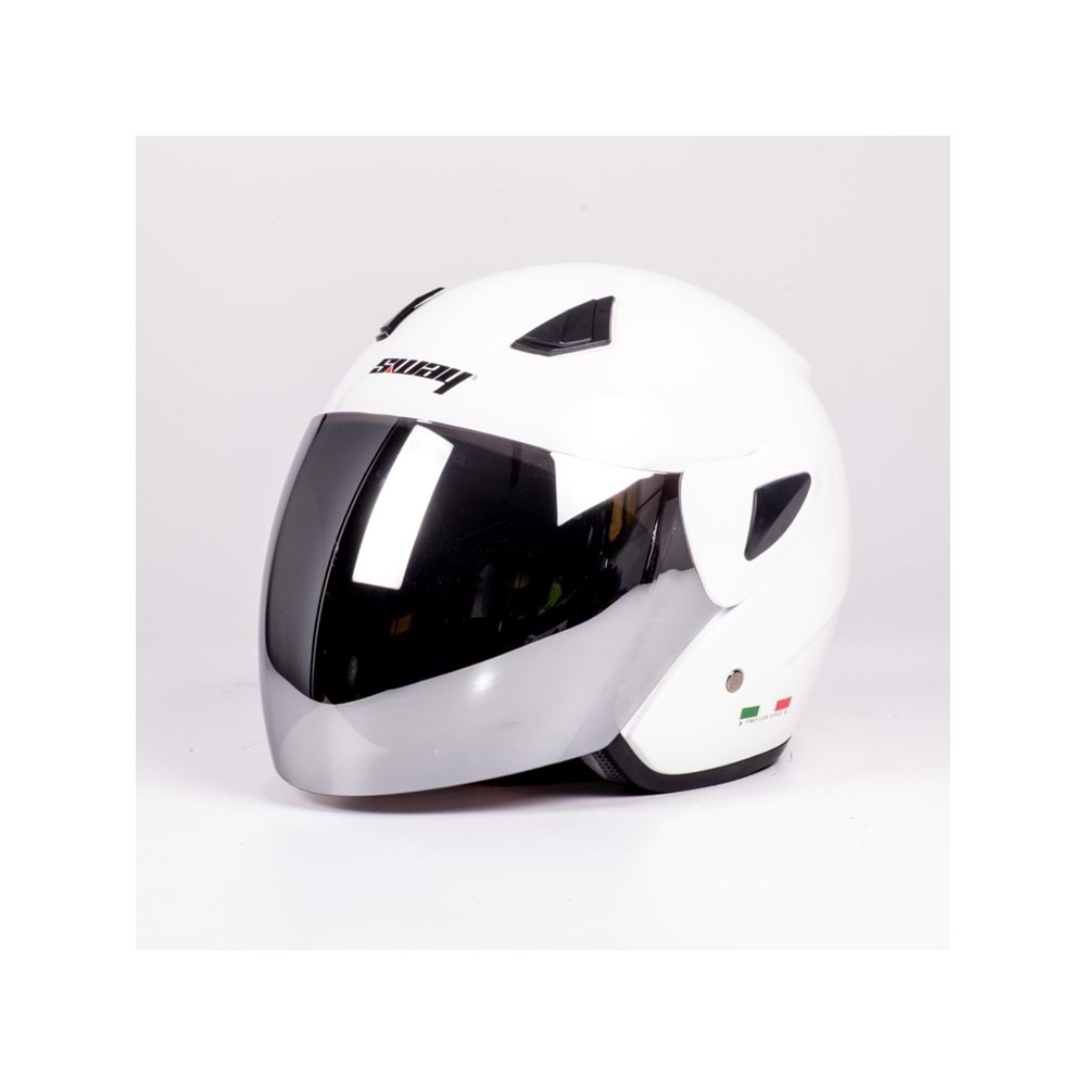 SWAY 702B VİZÖRLÜ YARIM KASK BEYAZ SMALL
