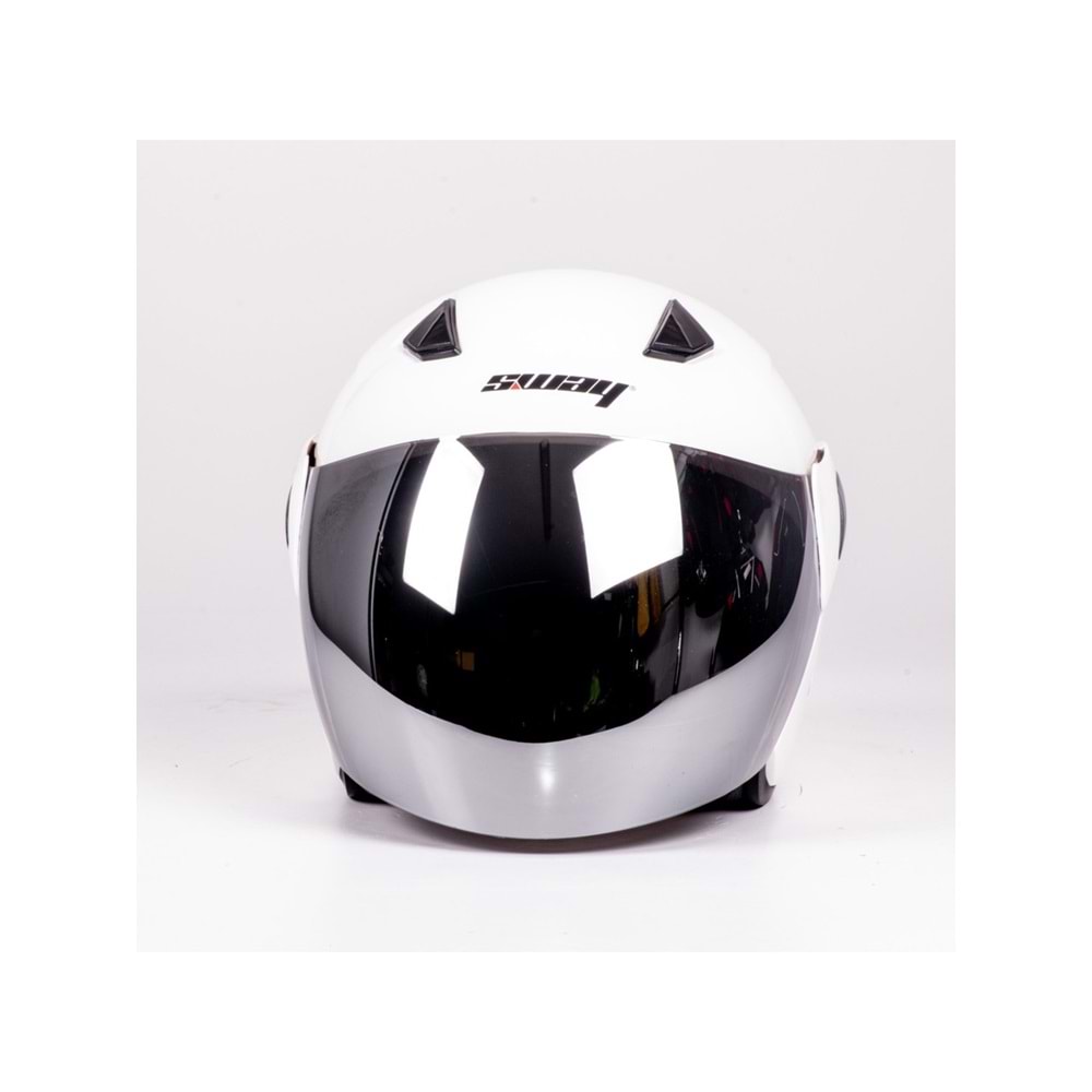 SWAY 702B VİZÖRLÜ YARIM KASK BEYAZ SMALL