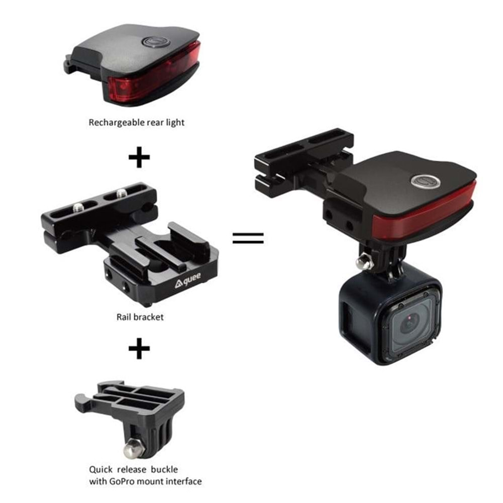 GUEE USB ŞARJLI STOP LAMBASI B-MOUNT ACTİON CAM,SİYAH