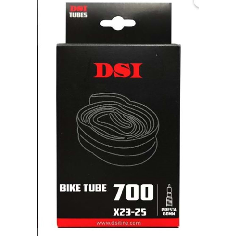 DSİ UZUN İNCE SİBOP İÇ LASTİK FVR60MM 700X23-25BOYUT;700X23/25,SİYAH