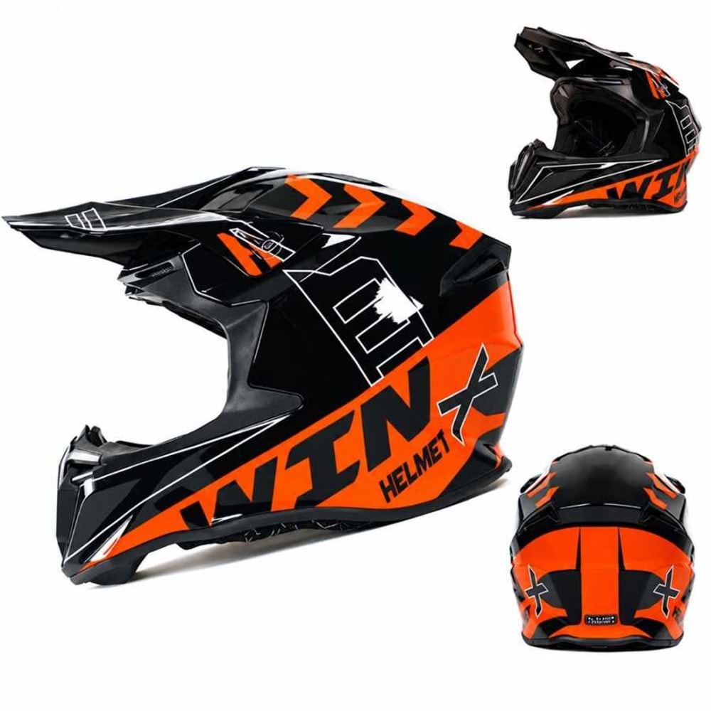 VRT- CROSS FULLFACE KASK WIN TURUNCU-SİYAH -M