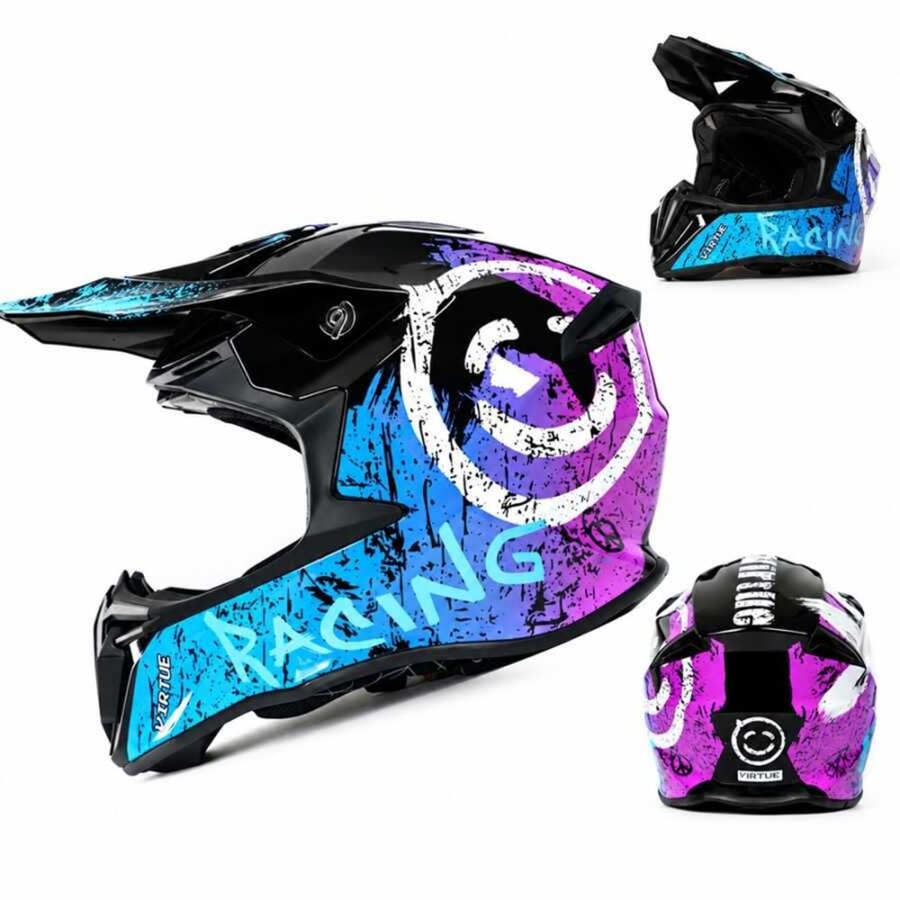 VRT- CROSS FULLFACE KASK GRAFİTİ RAİNBOW - L