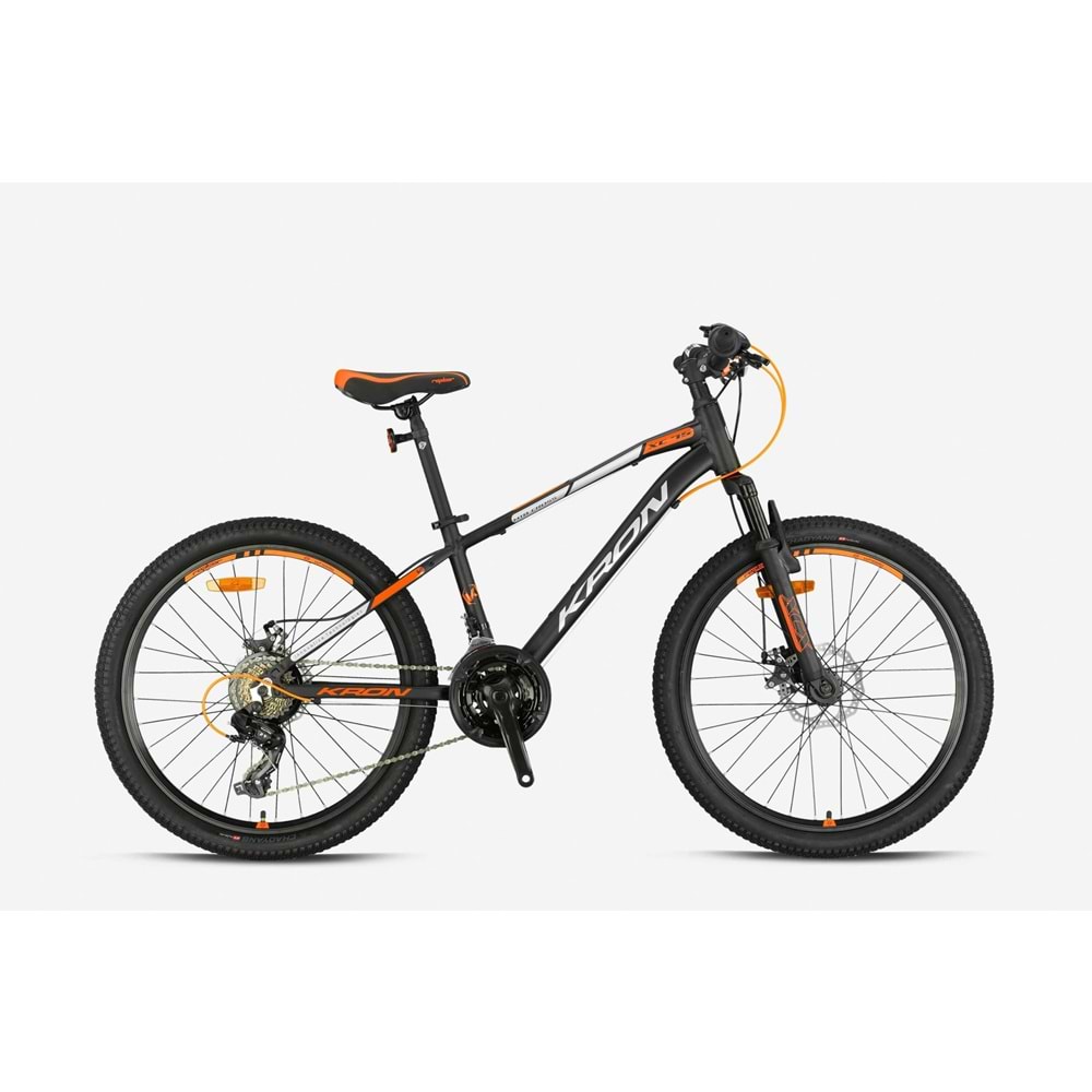 KRON XC 75 M DİSC 24 JANT ÇOCUK BİSİKLETİ MAT SİYAH GRİ TURUNCU