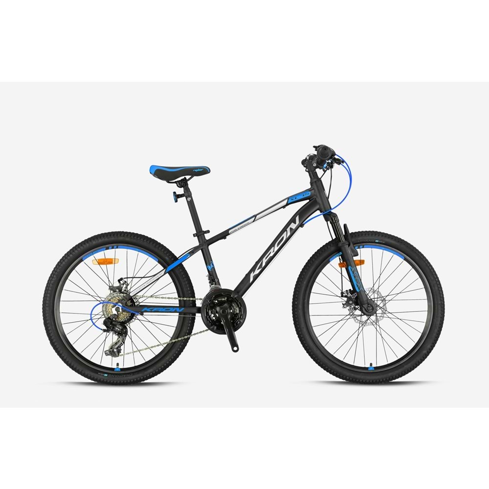 KRON XC 75 M DİSC 24 JANT ÇOCUK BİSİKLETİ MAT SİYAH GRİ MAVİ