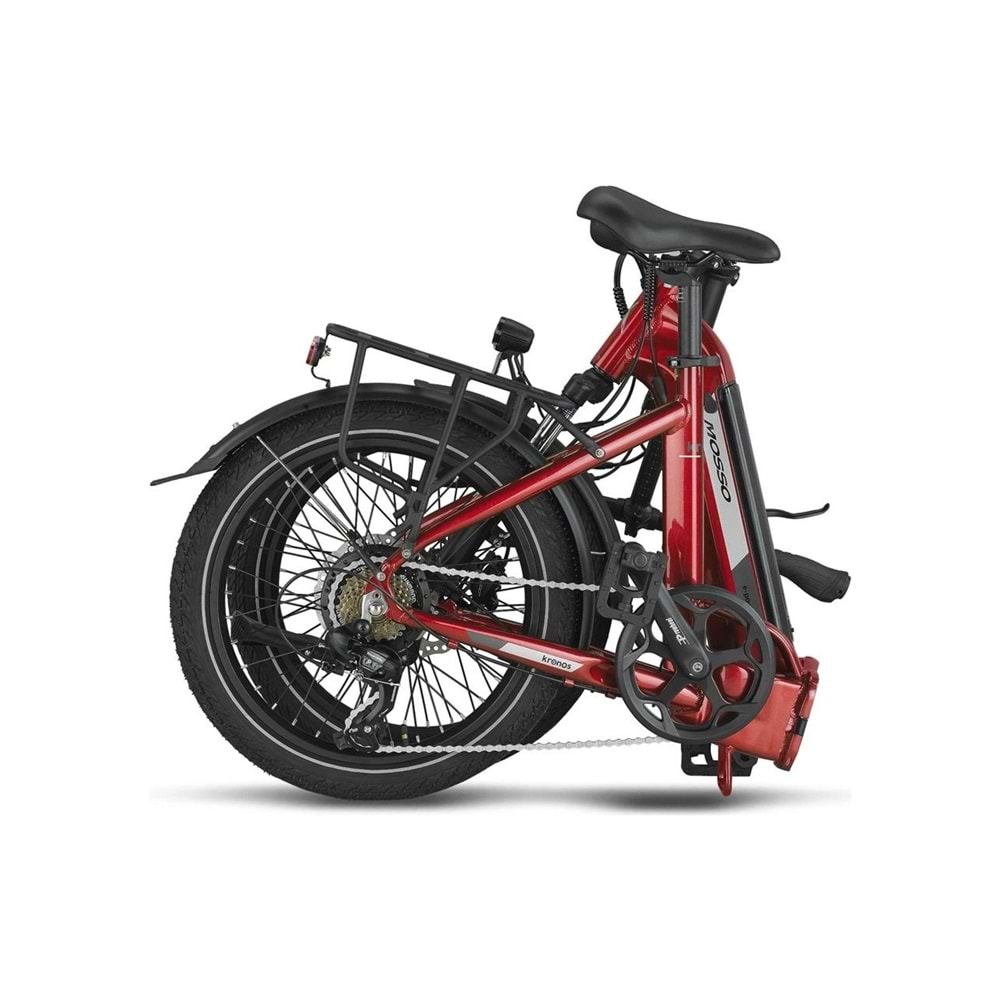 MOSSO KRONOS ELEKTRİKLİ KATLANIR HD FREN BİSİKLET BORDO