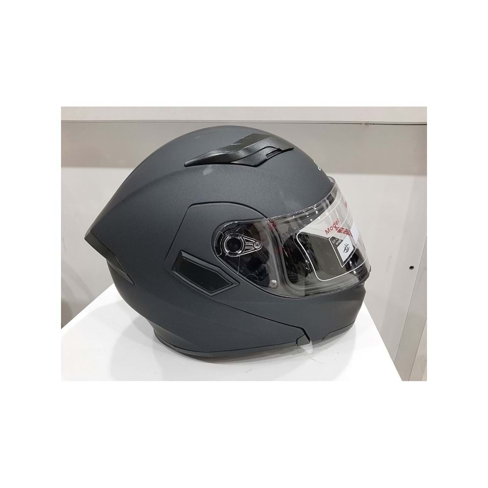 SWAY 902 ÇENE AÇILIR MOTORSİKLET KASKI - MAT SİYAH - L