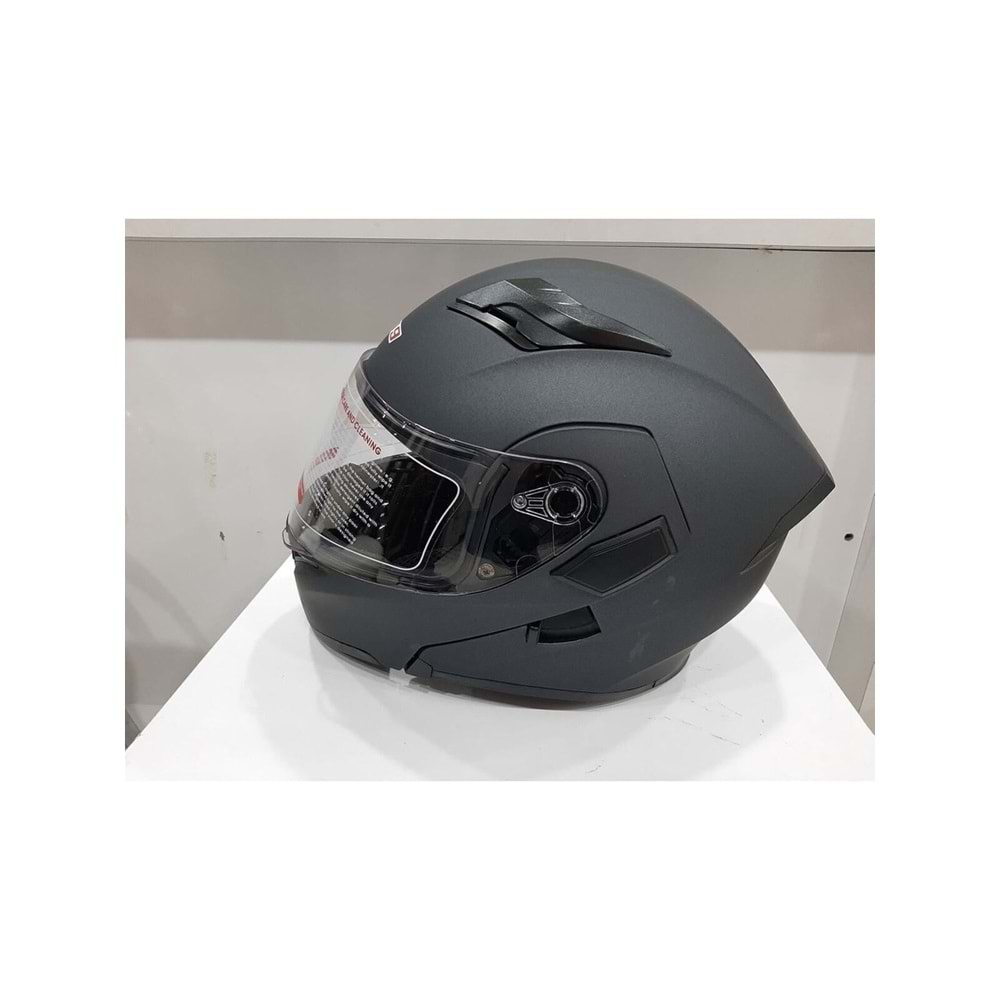 SWAY 902 ÇENE AÇILIR MOTORSİKLET KASKI - MAT SİYAH - L