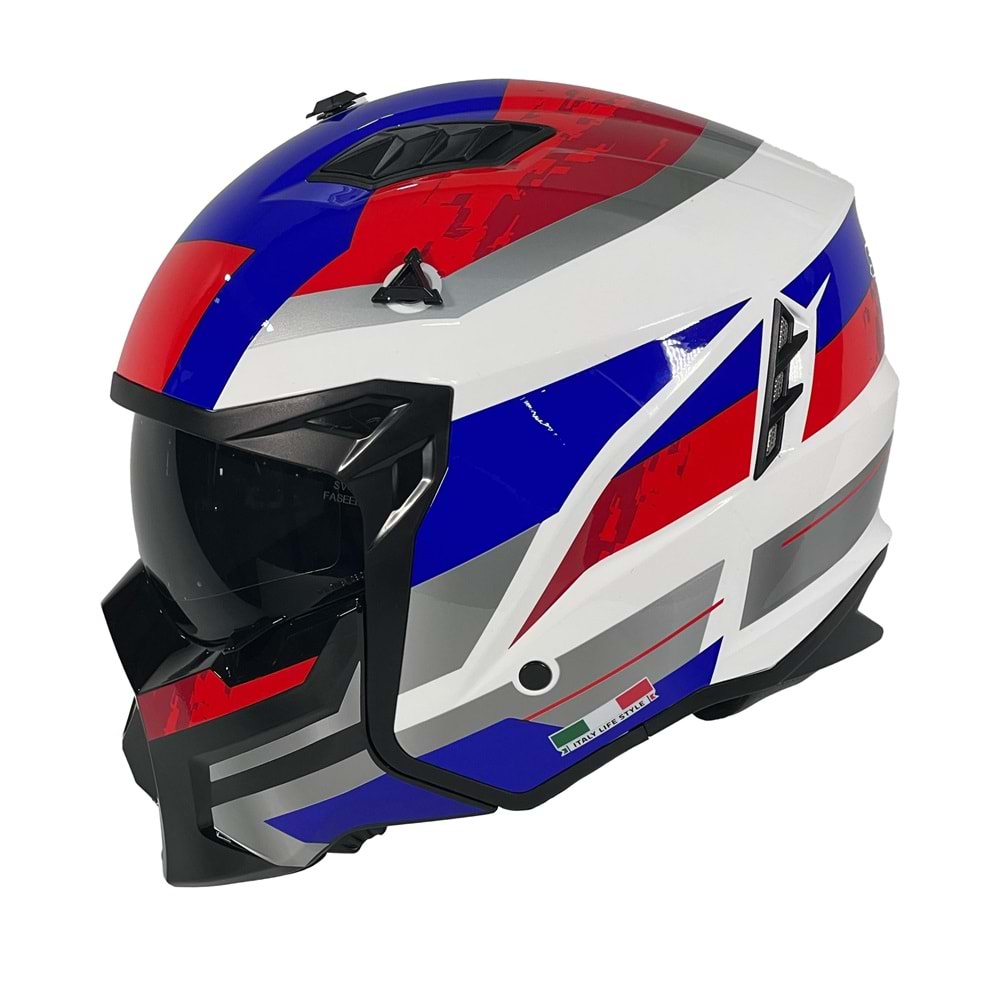 SWAY X1-X SEUL FULL FACE PROFESYONEL KASK - BEYAZ KIRMIZI - L