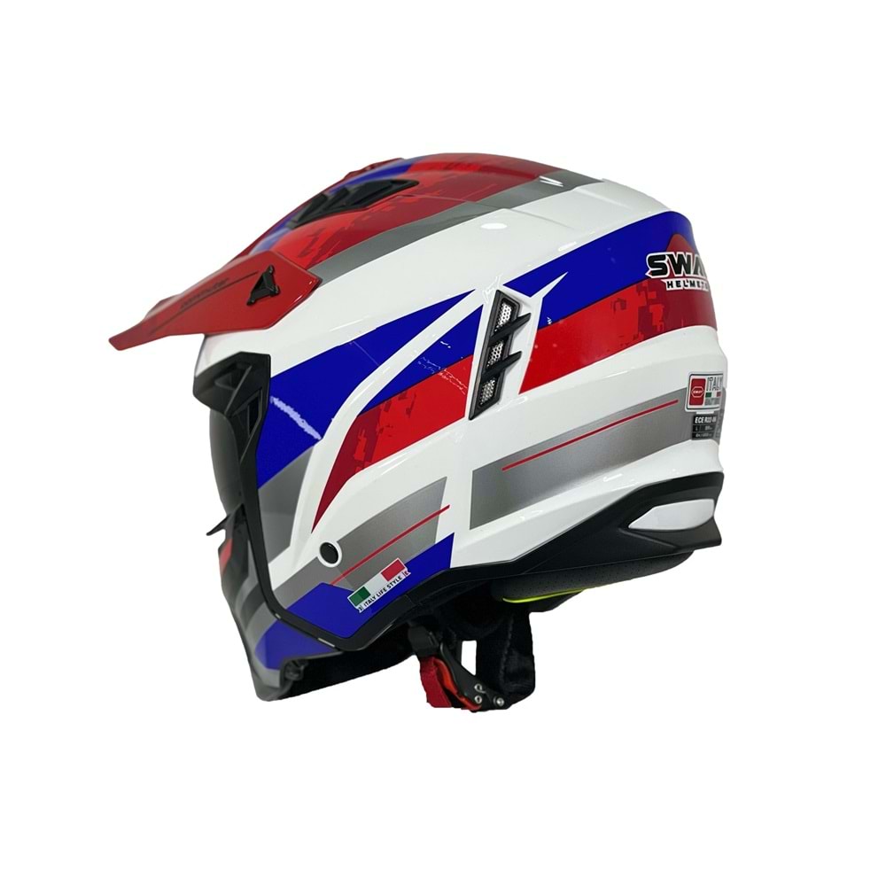 SWAY X1-X SEUL FULL FACE PROFESYONEL KASK - BEYAZ KIRMIZI - L