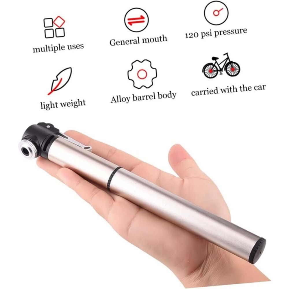 FORTE GT BİSİKLET POMPASI 120 PSI GÜMÜŞ