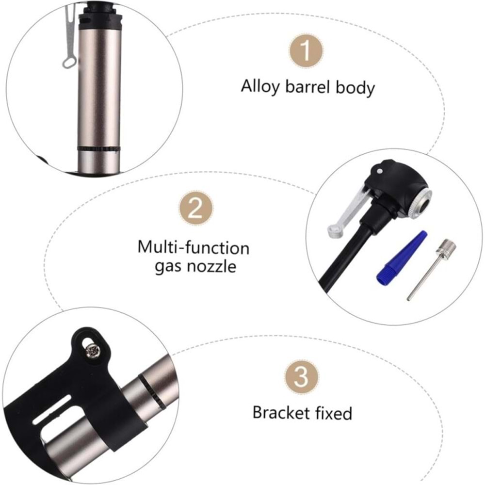 FORTE GT BİSİKLET POMPASI 120 PSI GÜMÜŞ