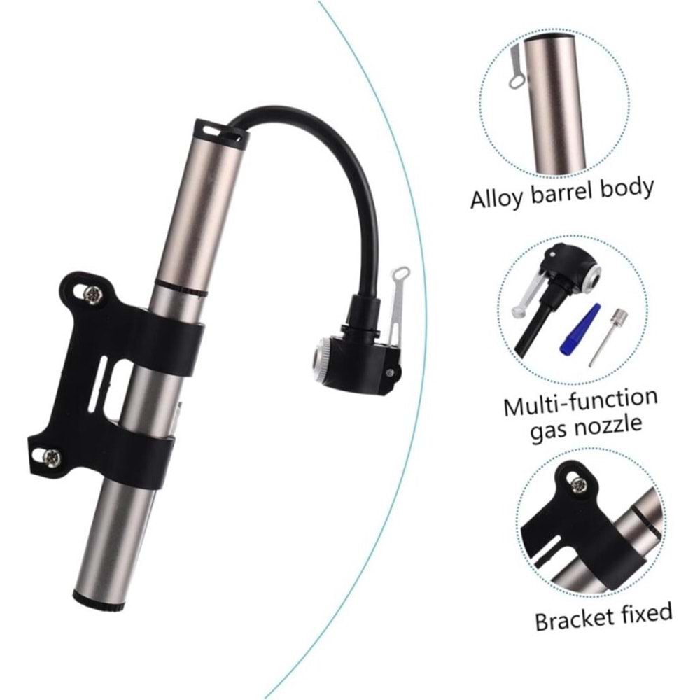 FORTE GT BİSİKLET POMPASI 120 PSI GÜMÜŞ