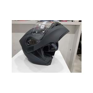 SWAY 902 ÇENE AÇILIR MOTORSİKLET KASKI - MAT SİYAH - L