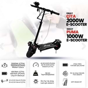 SWAY ÇİTA 2000W ÇİFT MOTOR HİDROLİK FREN ELEKTRİKLİ SCOOTER