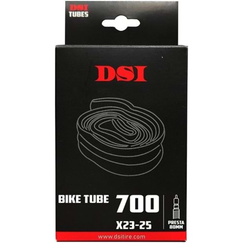 DSİ İNCE SİBOP İÇ LASTİK FVR80MM 700X23-25BOYUT;700X23/25,SİYAH