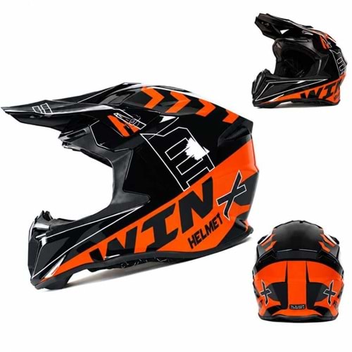 VRT- CROSS FULLFACE KASK WIN TURUNCU-SİYAH -M