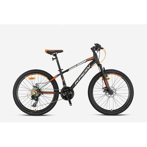 KRON XC 75 M DİSC 24 JANT ÇOCUK BİSİKLETİ MAT SİYAH GRİ TURUNCU