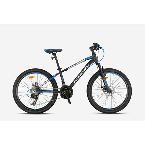 KRON XC 75 M DİSC 24 JANT ÇOCUK BİSİKLETİ MAT SİYAH GRİ MAVİ