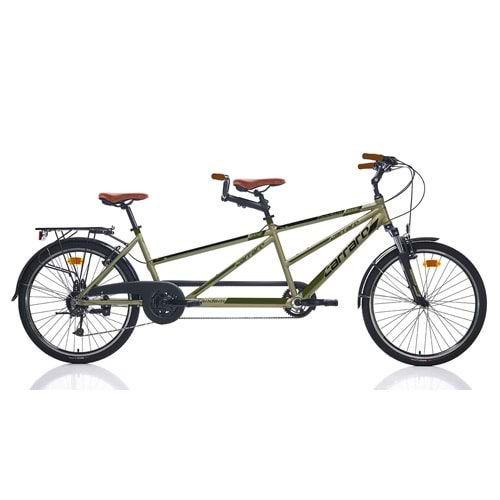 CARRARO TANDEM 27V İKİ KİŞİLİK BİSİKLET MAT YEŞİL SİYAH HAKİ KAHVE