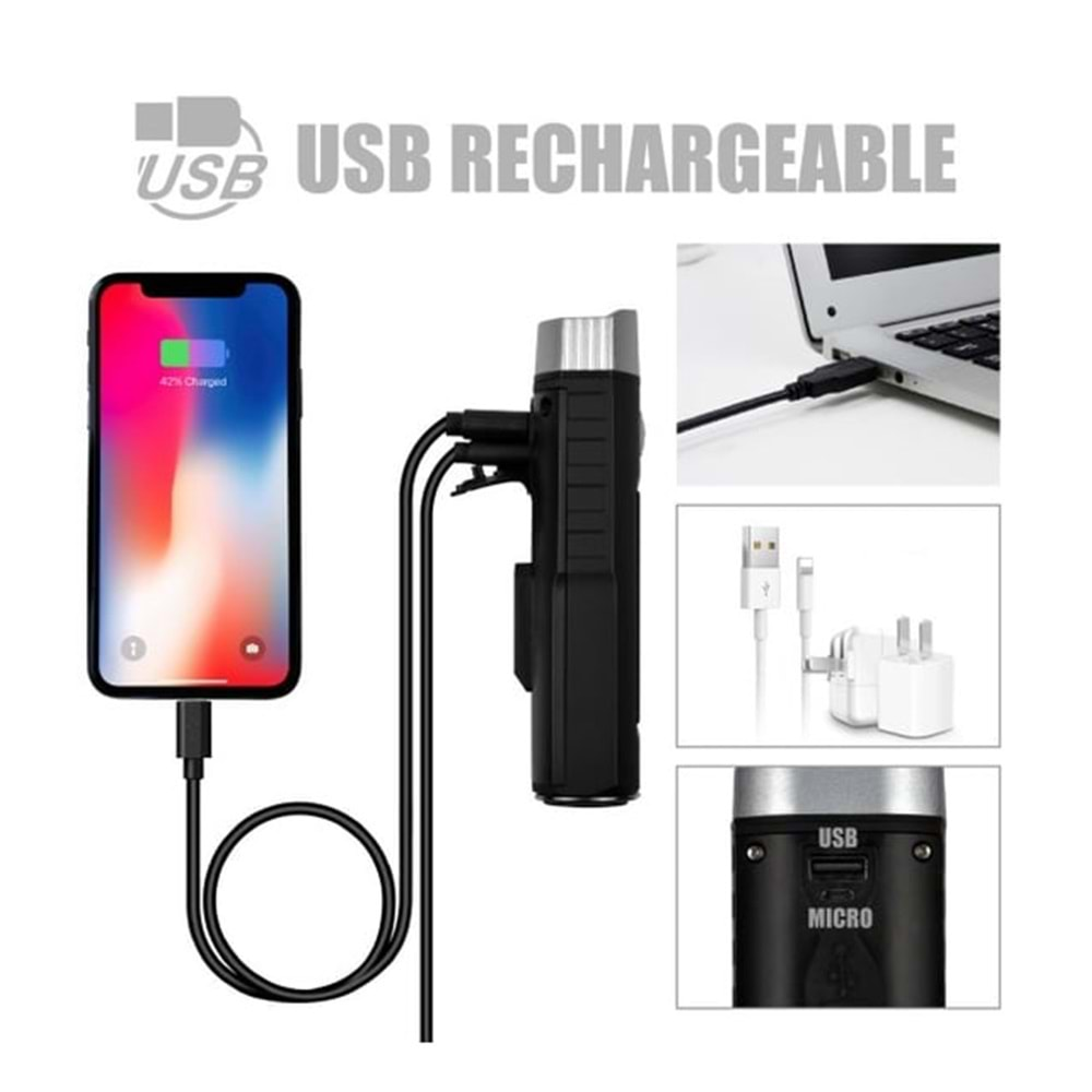 EASTPOWER ÖN FAR EBL-GERÇEK 1000 LÜMEN USB SARJLI